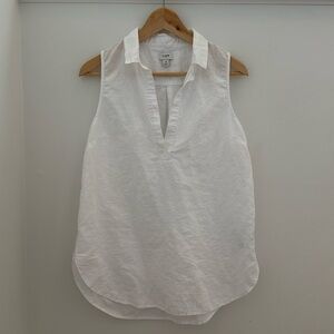 J. Crew Linen Cotton Blend White Blouse